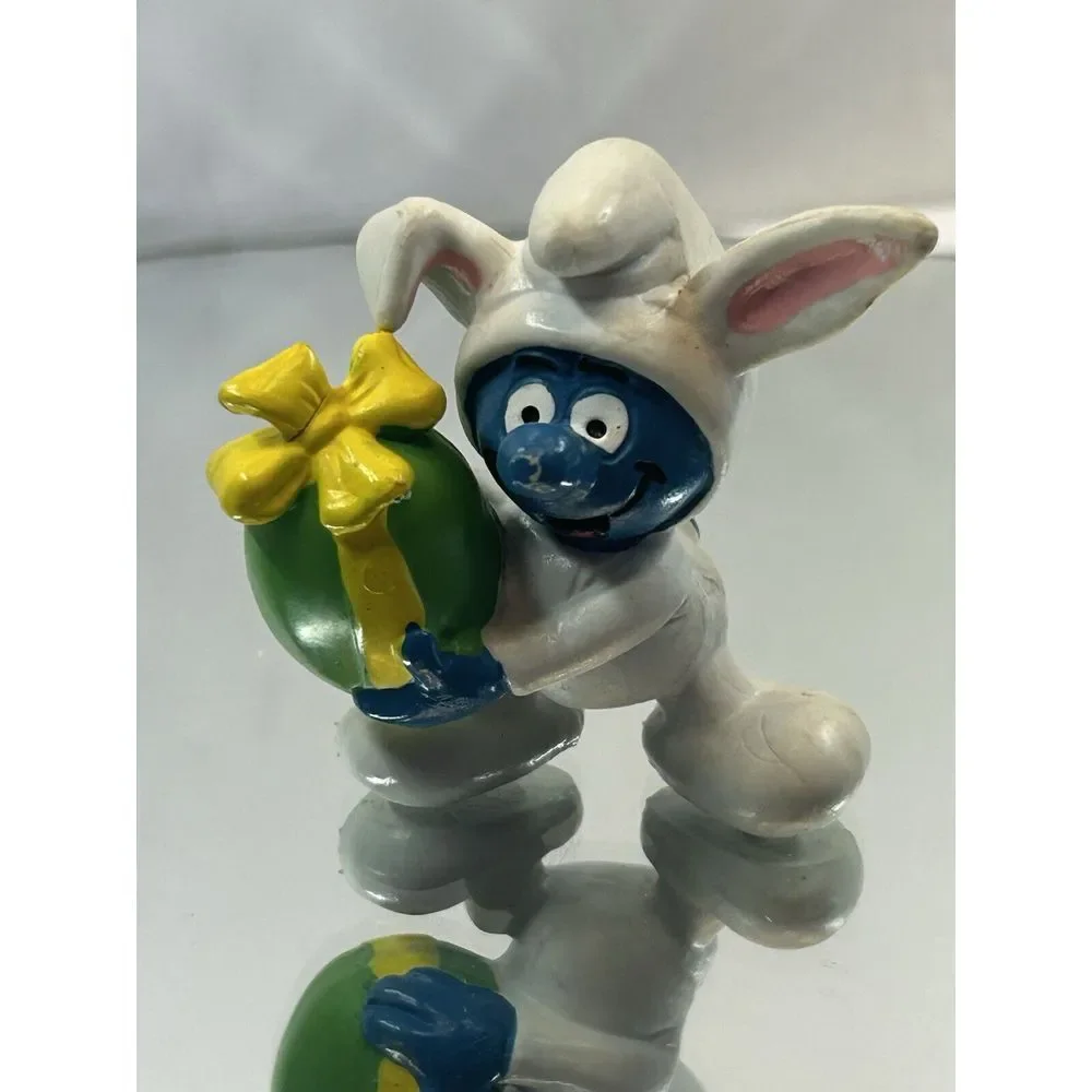 Smurf Easter‎ Bunny Figure Smurfs Egg VINTAGE ORIGINAL Classic PVC Toy PEYO